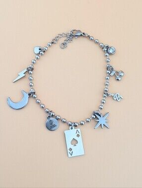 Celestial Silver Charm Bracelet